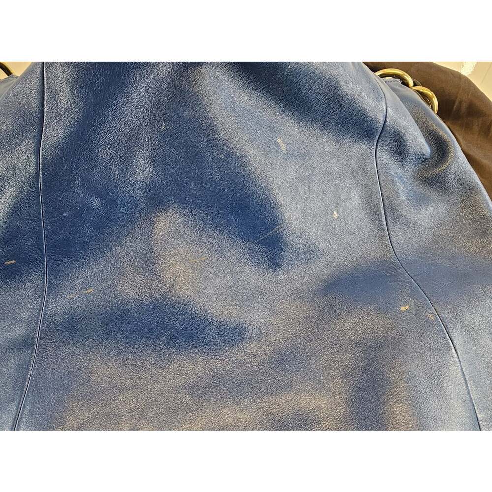 coach purse no B 1069 14783 Blue Leather front snap pocket top handle chic boho - Picture 7 of 10
